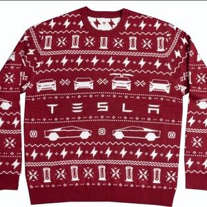 Tesla Model X-Mas Sweater Medium Size